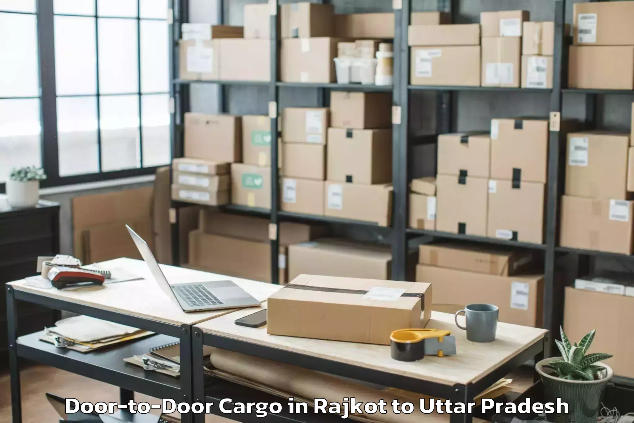 Top Rajkot to Kasganj Door To Door Cargo Available